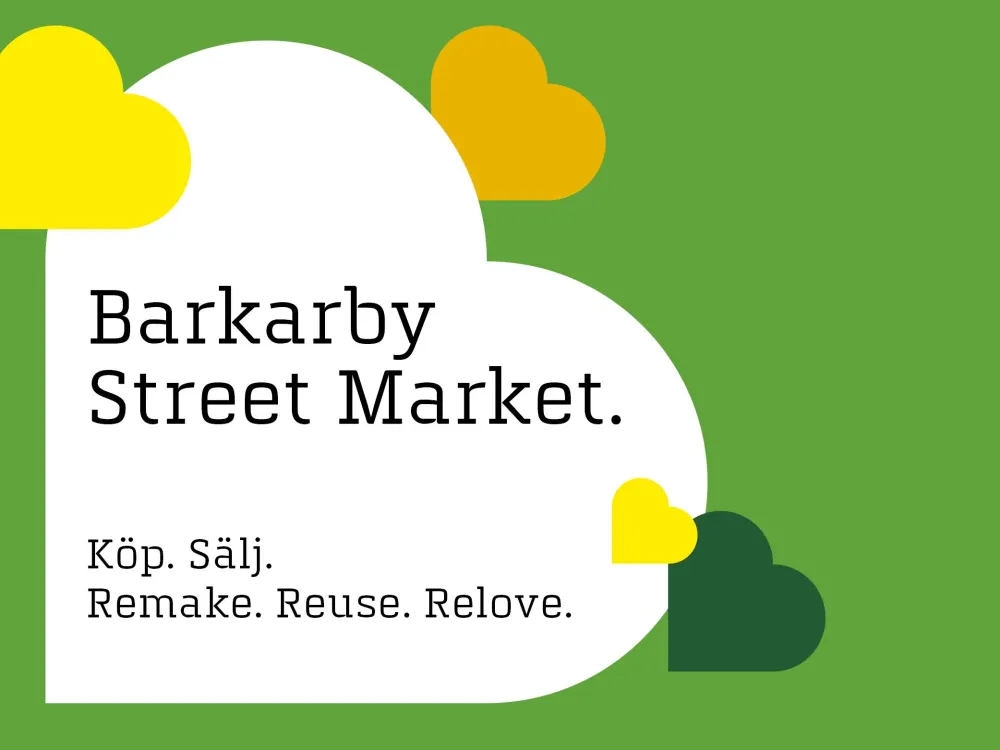 Text i hjärtform: Barkarby Street Market 