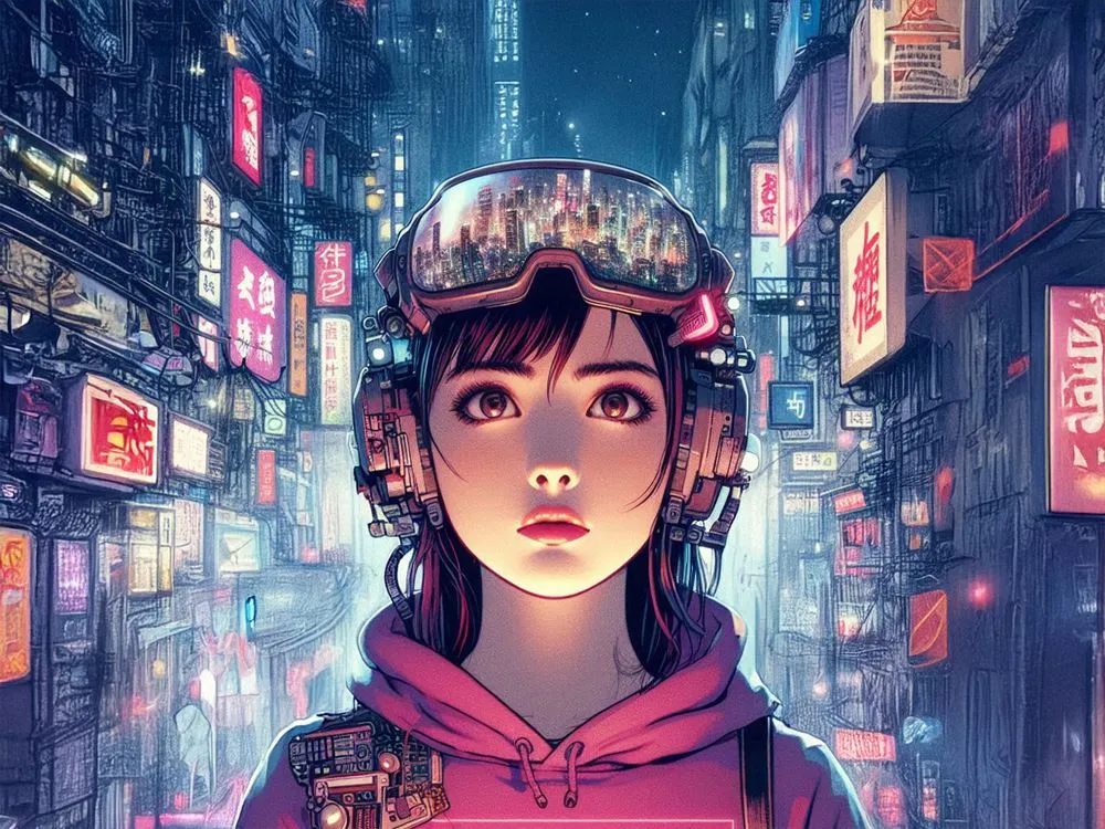 Illustration person i storstad