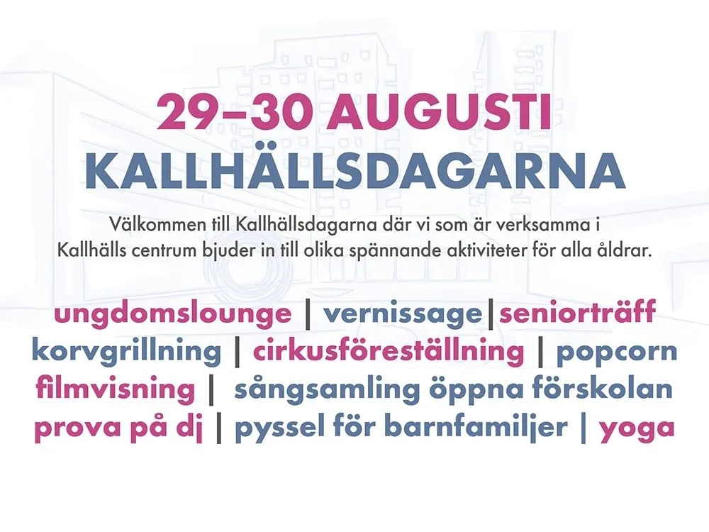 Upplev Kallhällsdagarna den 29–30 augusti