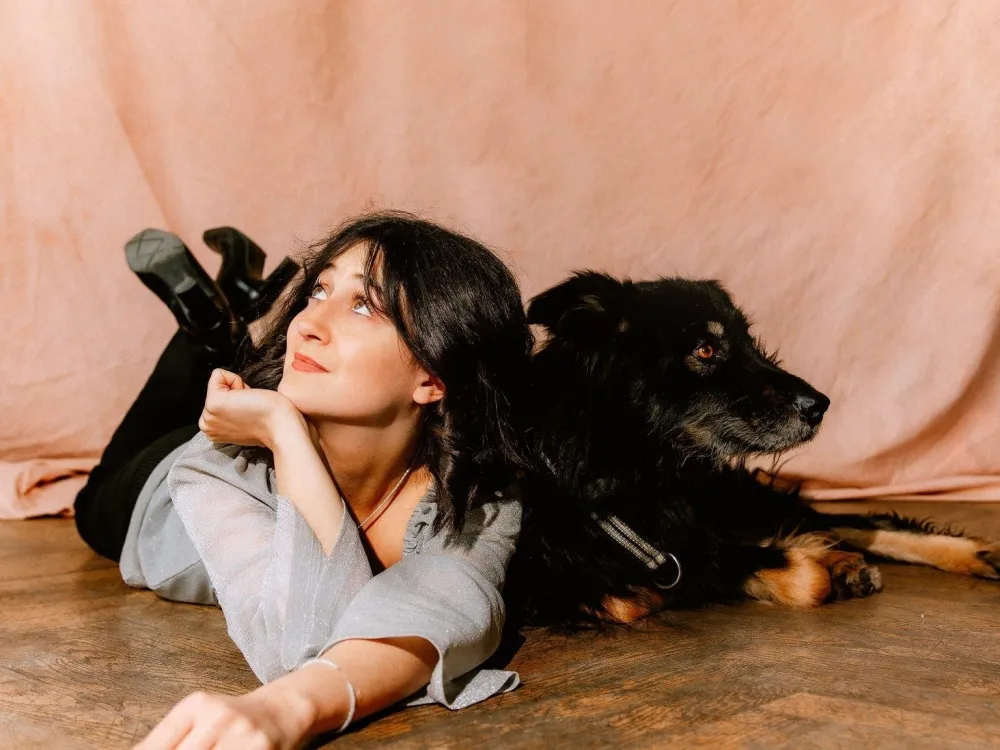 Kvinna och hund