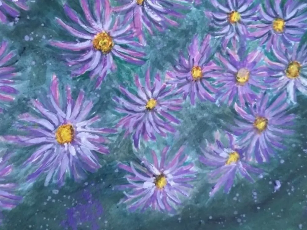 Målade blommor